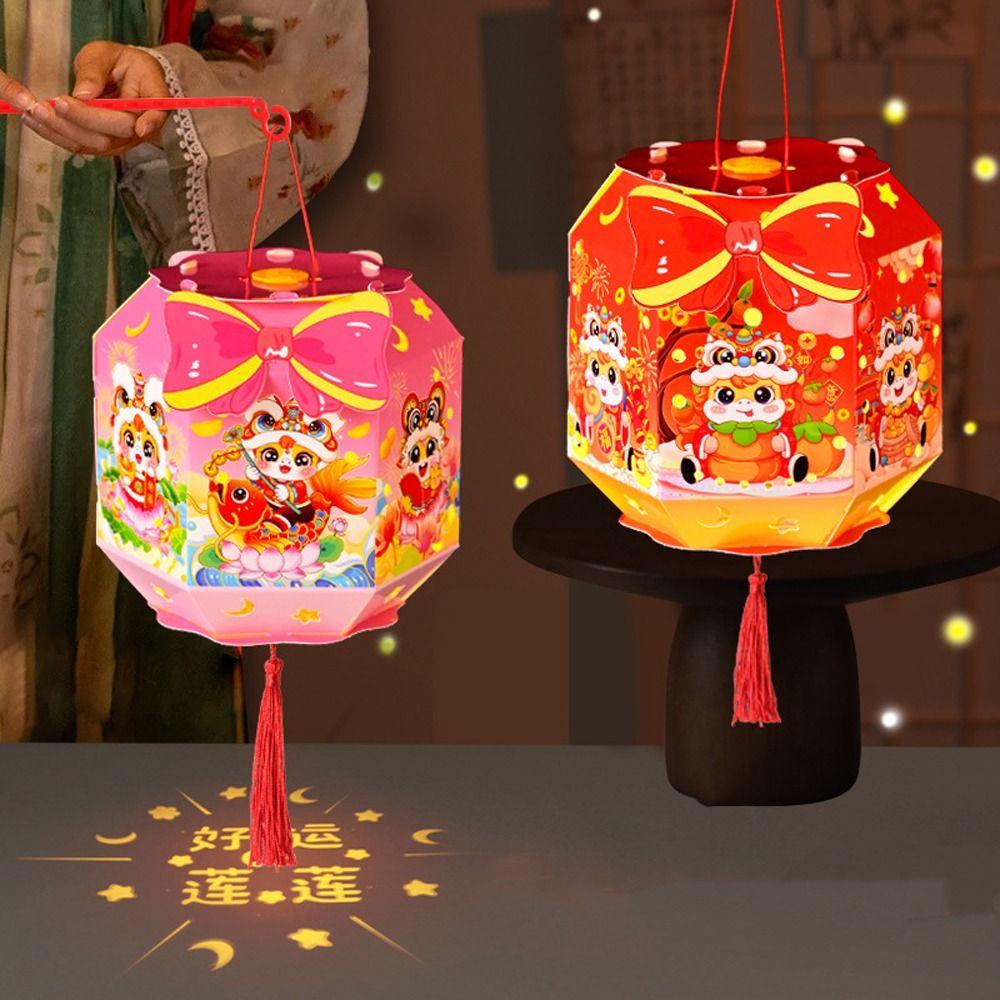 Ancient Chinese New Year Lantern Cartoon Traditional 2026 Horse Year Lantern Paper Craft Luminous Portable Horse Lantern