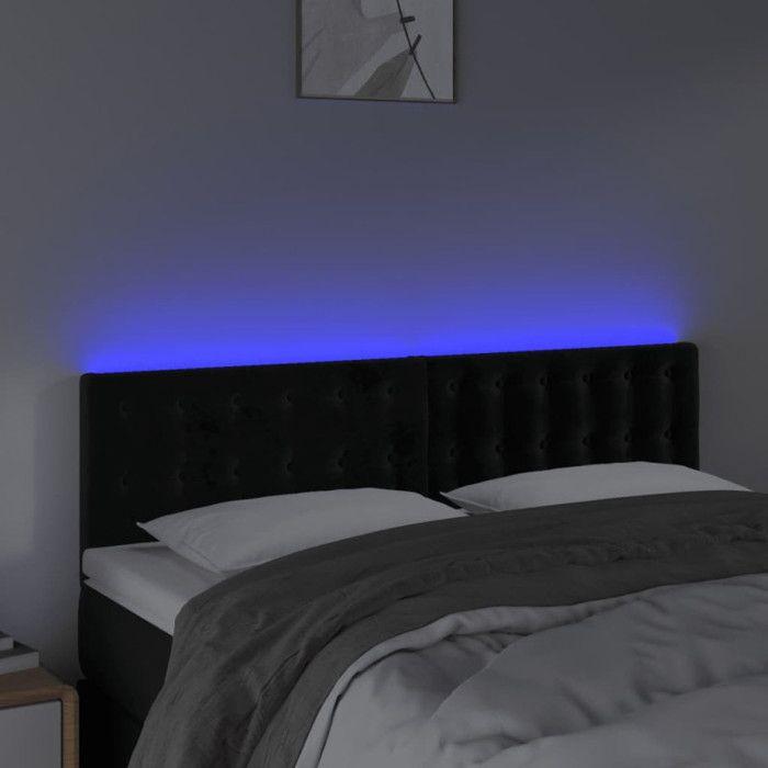 VidaXL LED Headboard Bedroom Furniture Double Bed Accessory Head of Bed Frame Interior Black 3122096