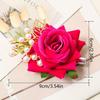 high qualityFive-piece Set Of Women's Elegant Hairpins - Rose Flower Design, Polyester Fiber - Spring & Summer Wedding Bridal Head Accessories | Hand