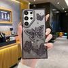 Suitable for Samsung S25 Ultra Mobile Phone Case Electroplated Flash Powder Rhinestone Butterfly S24 Anti Fall A26 Anti Fall Soft Case