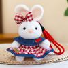 Plush Bunny Keychain With Short Plush Fabric For Girls Gift And Backpack Decor