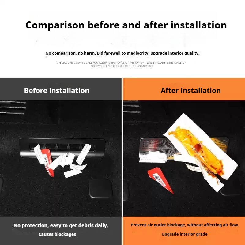 Dust Cover Under Car Seat for BYD Sealion 7 Sea Lion 07 Rear Air Conditioning Vent Protective Cover Stainless Steel Accessories