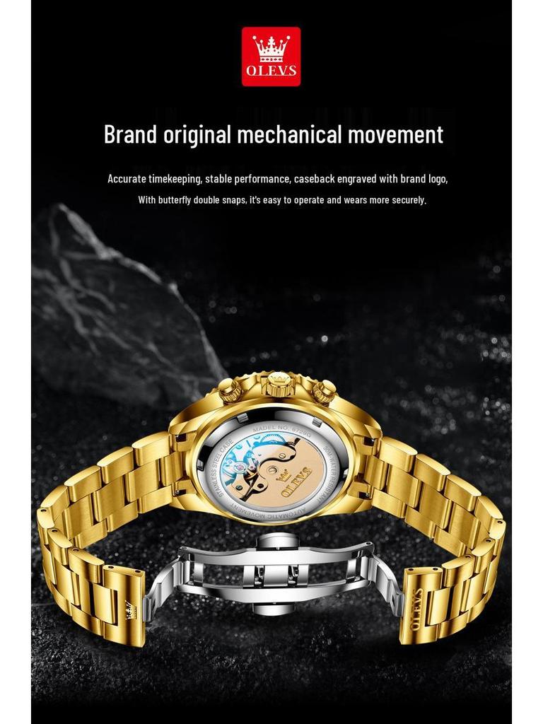 Olis Herren Automatikuhr Ewiger Kalender Daytona Panda Eye Mechanische Uhr