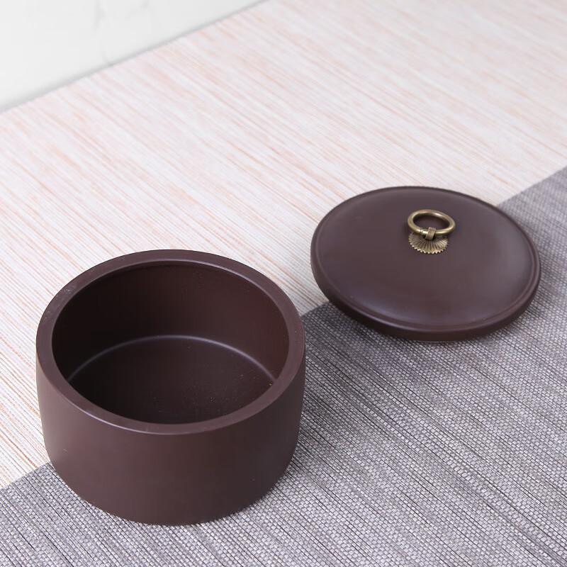 Zhuang Luhua Pin Gilded Purple Clay Tea Caddy