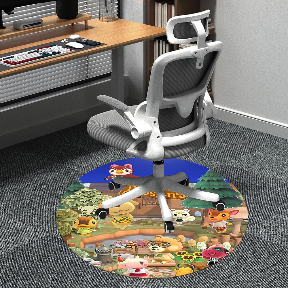 

1pc Animal Crossing Office Round Area Rug, Under Office Chairs Bedroom Living Room Home Decor, Room Decoa1016223 80cm by 80cm