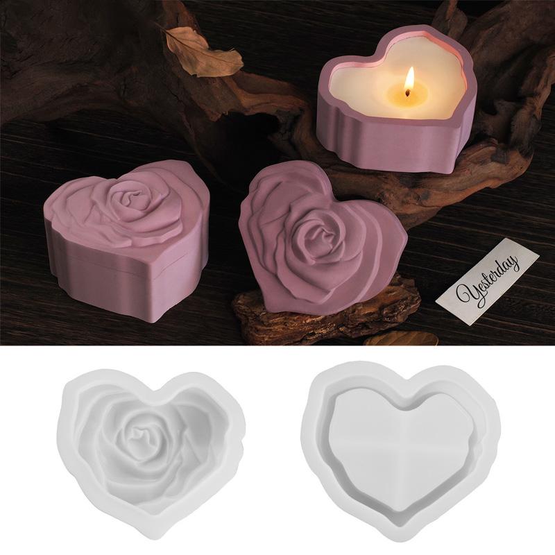 

1шт силиконовая форма DIY Love Storage Box Candle Holder Jar