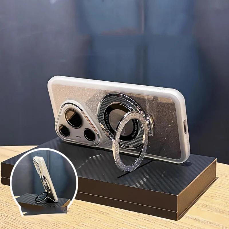 Luxury Magsafe Magnetic Bracket Holde Glitter Case for Huawei Honor X8C X8B X8A X7C X7B X9C X9A X9B X6B X5 X5B Plus Clear Cover