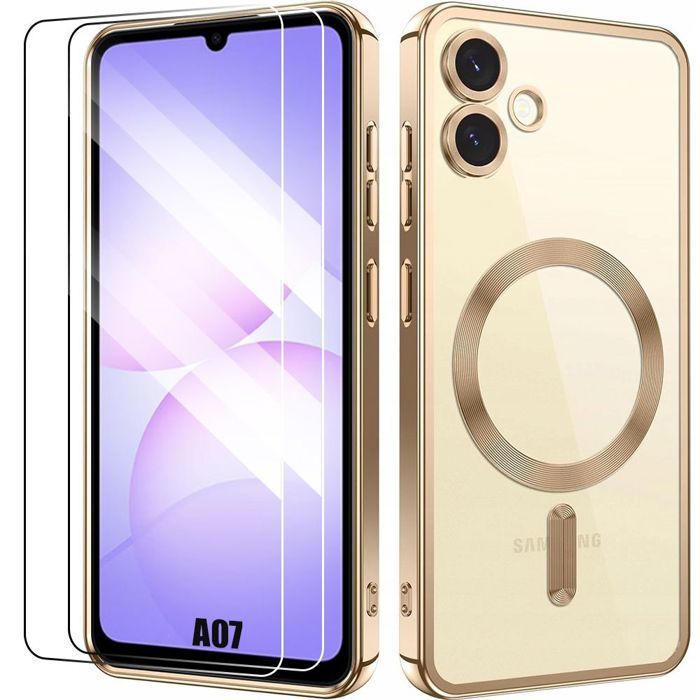 Coque de Protection - BOOLING - pour Samsung Galaxy A07 - Anneau Magnétique - 2 Verres Trempés - Antichoc