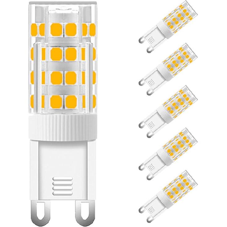 KCO Lighting G9 LED Light Bulb 3000K Warm White Non Dimmable G9 Light Bulb 7W Chandelier G9 LED Light Bulbs Bi Pin Base 360°Beam Angle (6-Pack)