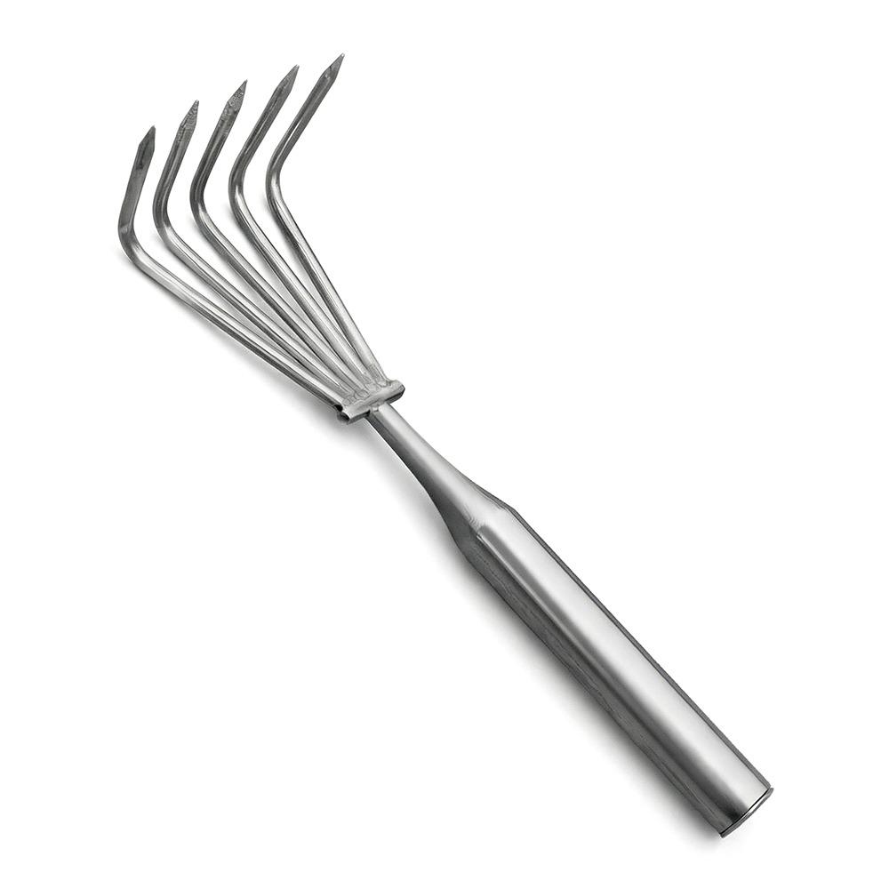 

Stainless Steel Garden Hand Rake Manual Weeding Removal Puller Small Leaf Rakes Collect Weeds 5 Claws