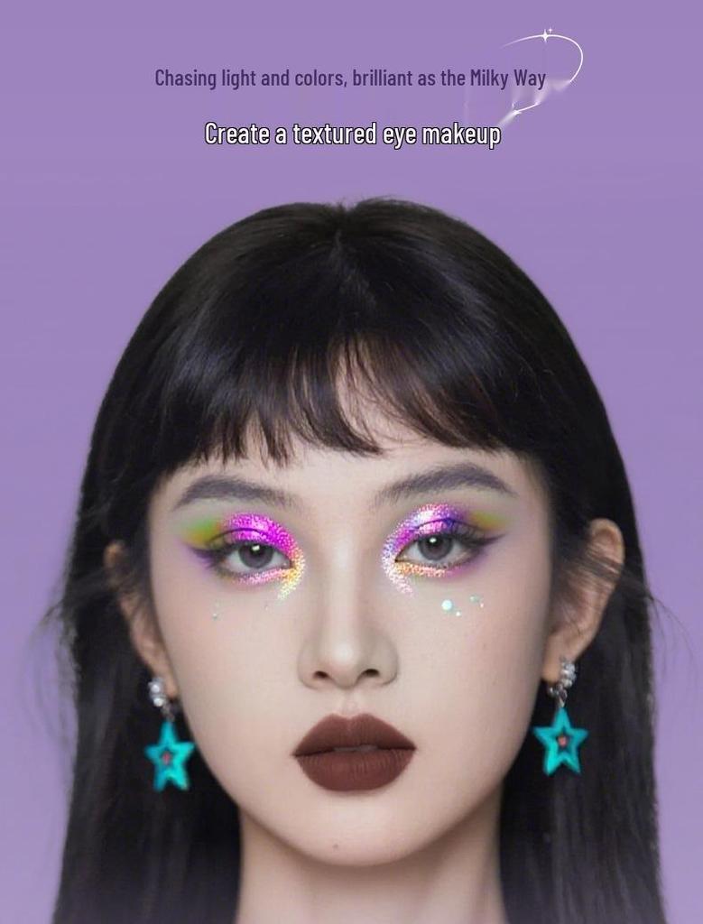 UCANBE 10-Color Dragon Baili Fanghua Iridescent Glitter Eyeshadow Palette for Stage, Music Festivals, and Cosplay.
