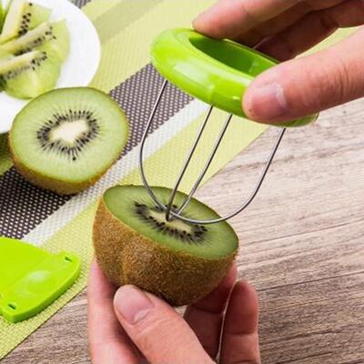 2pezzi Vendita Calda Mini Tagliafrutta Kiwi Sbucciatore Affettatrice Gadget da Cucina Strumenti Strumenti per Sbucciare il Kiwi per Pitaya Verde Attrezzatura da Campeggio