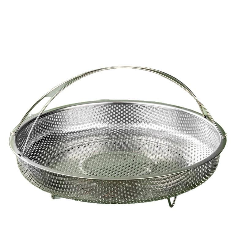 Stainless Steel Multi-Cooker: Steamer, Drain Basket, Rice Sieve, and Pot with Handle