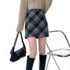 Plus Size Woolen Plaid High Waist A-Line Midi Skirt for Fall/Spring