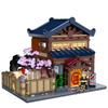 Cada Japanese Sushi HouseBricks Shop LED Japanese Steamed Bun House Building Blocks Summer Cafe Cada Toy Street View Series Set