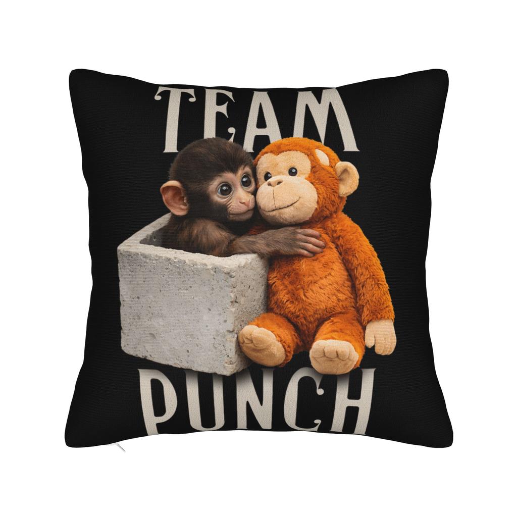 Cute Baby Monkey Named Punch Plush Hugging Pillow Case Print Pillow Cover For Wedding Party Home Decor Funny Pillowcases