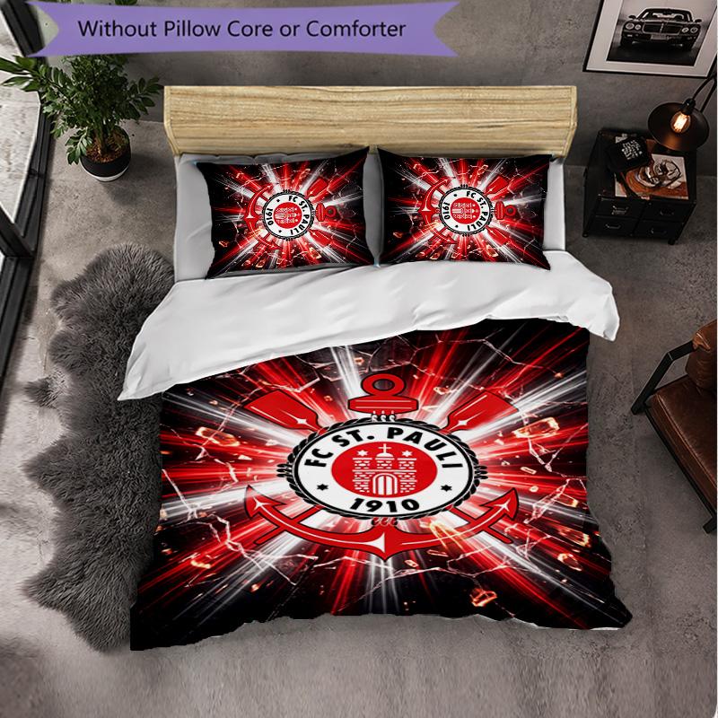 FC St. Set Biancheria da Letto Pauli Football 3 Pezzi Morbido Copripiumino con Federe Set Decorazione Camera da Letto per la Casa