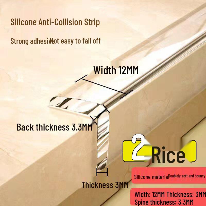 Self-Adhesive Transparent Silicone Corner Protector for Walls and Edges