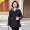 Middle-Aged Women's Plaid Padded Winter Coat