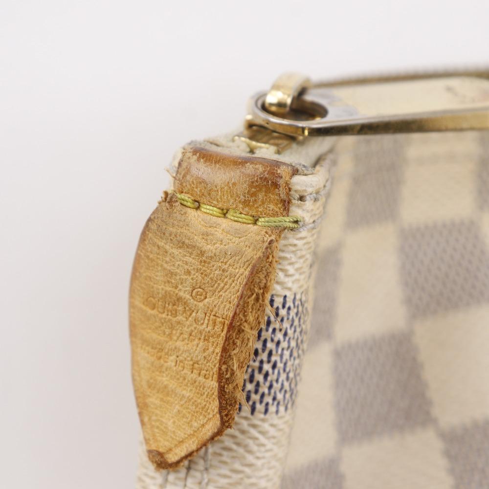 LOUIS VUITTON Saleya PM Handbag N51186 White Damier Azur Canvas Women Used