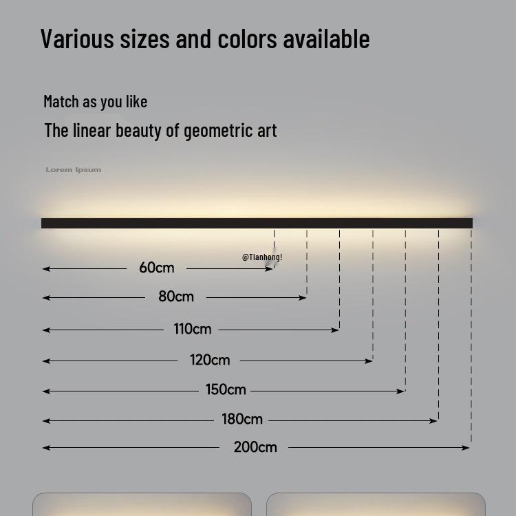 Minimalist Modern Long Strip Wall Lamp for Bedroom, Living Room, or Sofa Side
