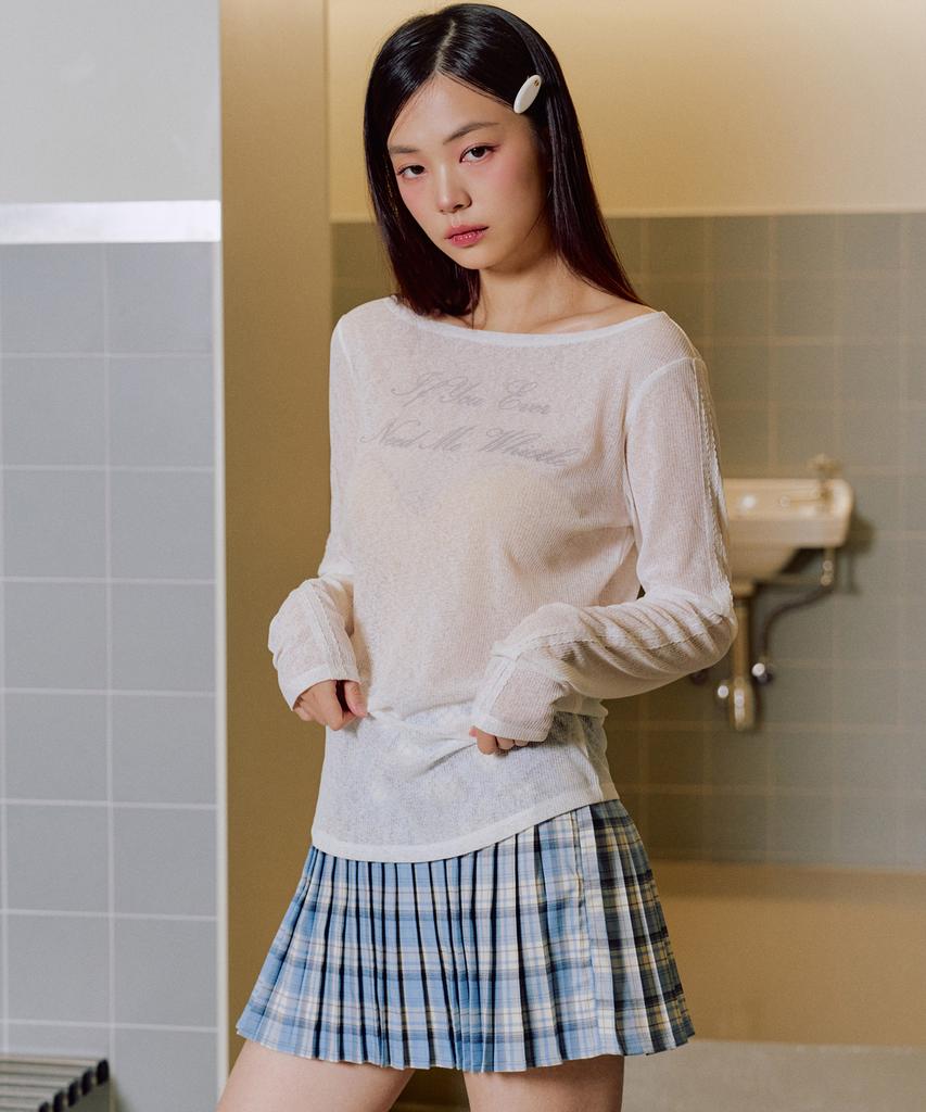 Zero Planet Ivy Check Skirt Pants [Blue]