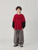 Korean Style Kids' Warm Long-Sleeve Cotton Cashmere T-Shirt for Fall/Winter - Boys' Fake Two-Piece Base Layer