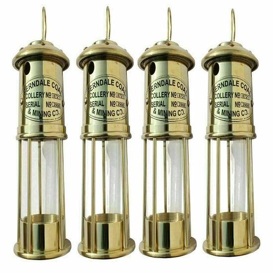 

Винтажная антикварная латунь 6 дюймов Малая лампа Винтажный фонарь для морского корабля 4 шт.