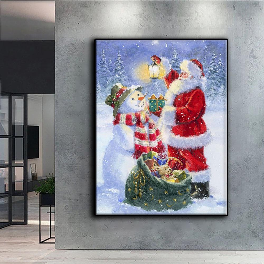 5D DIY Diamond Painting Christmas Tree Santa Snowman Cross Stitch Diamond Art Embroidery  Mosaic Home Deco