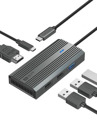 SAN ZANG MASTER USB C Hub HDMI 4K Auflösung Hub PD Laden 60W Ausgangsanschluss 5Gbps Hochgeschwindigkeits-Übertragungsanschluss Kompatibel mit Laptop Telearbeit Remote