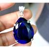 Certified 29 Ct Natural Blue Sapphire Pear Cut 925 Silver Pendant Loose Gemstone