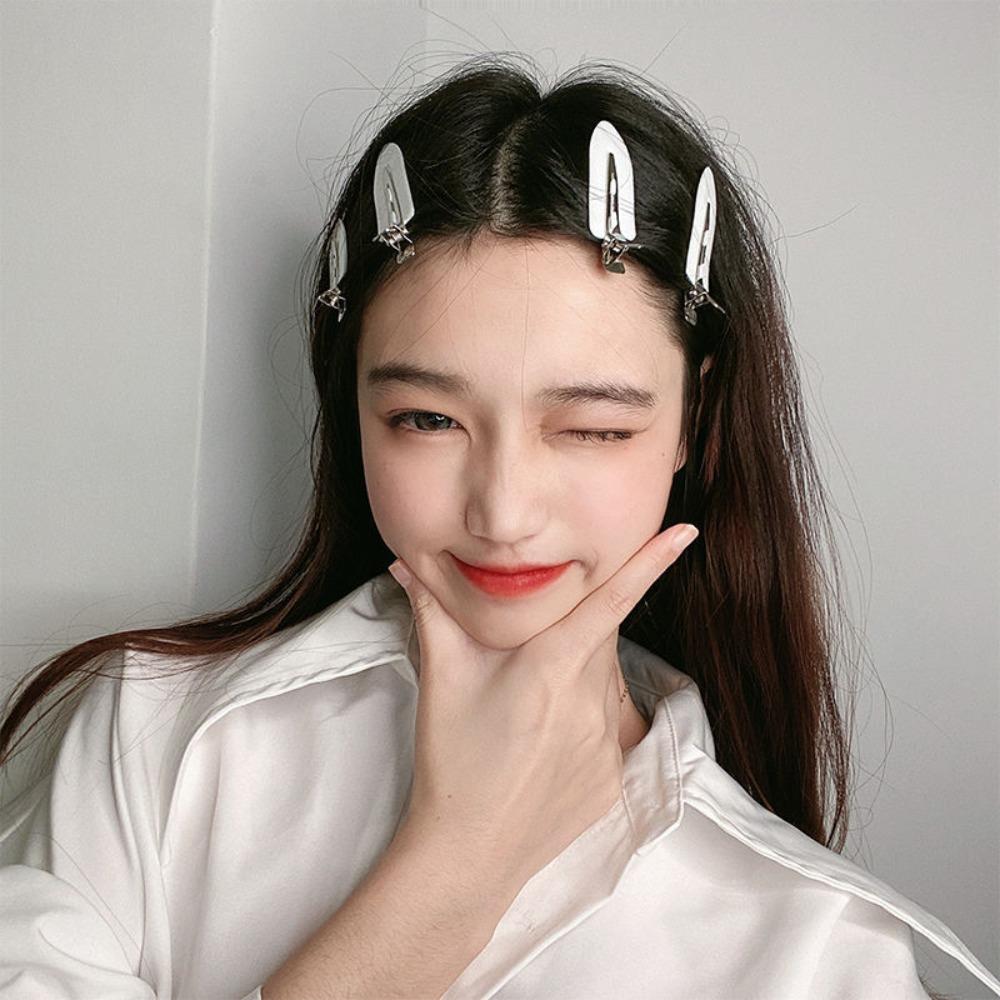 2pcs/set No Bend Hair Clips for Women Girls Acrylic Hair Styling No Crease Curl Small Pin Bang Seamless Barrettes Accessories