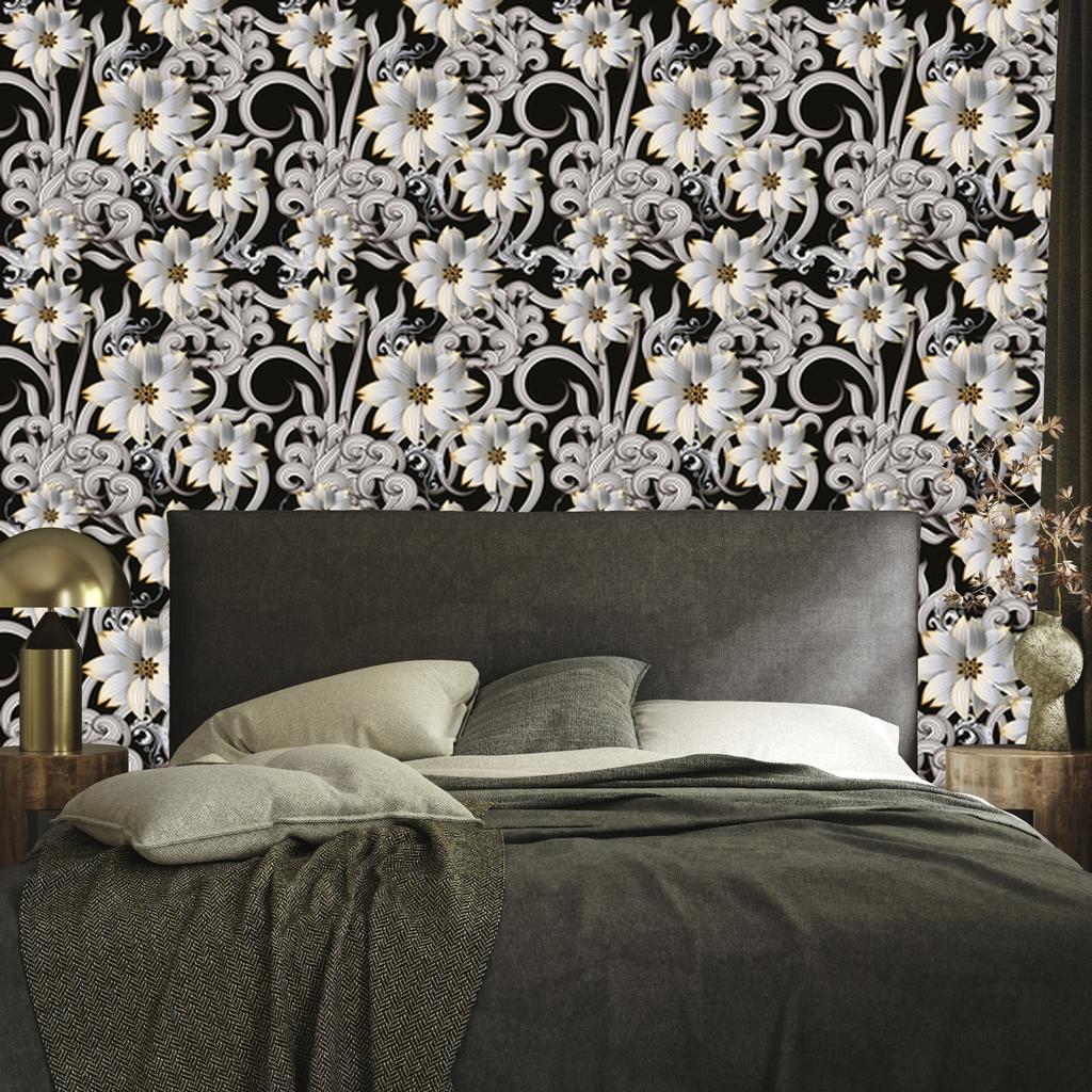 Optical and Flower Wallpaper with 3D Effect for Living Room and Bedroom 50x1000
