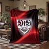 Coperta in Flanella con Stampa Calcio VfB Stuttgart Morbida Calda Coperta da Divano/Letto per Casa Ufficio Camera da Letto