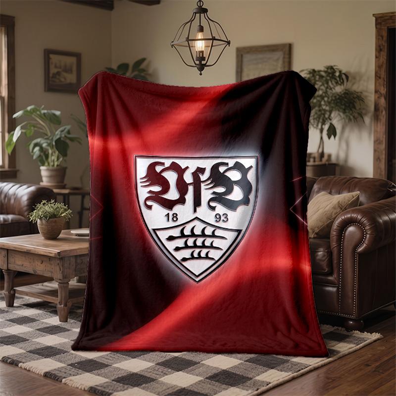 Coperta in Flanella con Stampa Calcio VfB Stuttgart Morbida Calda Coperta da Divano/Letto per Casa Ufficio Camera da Letto