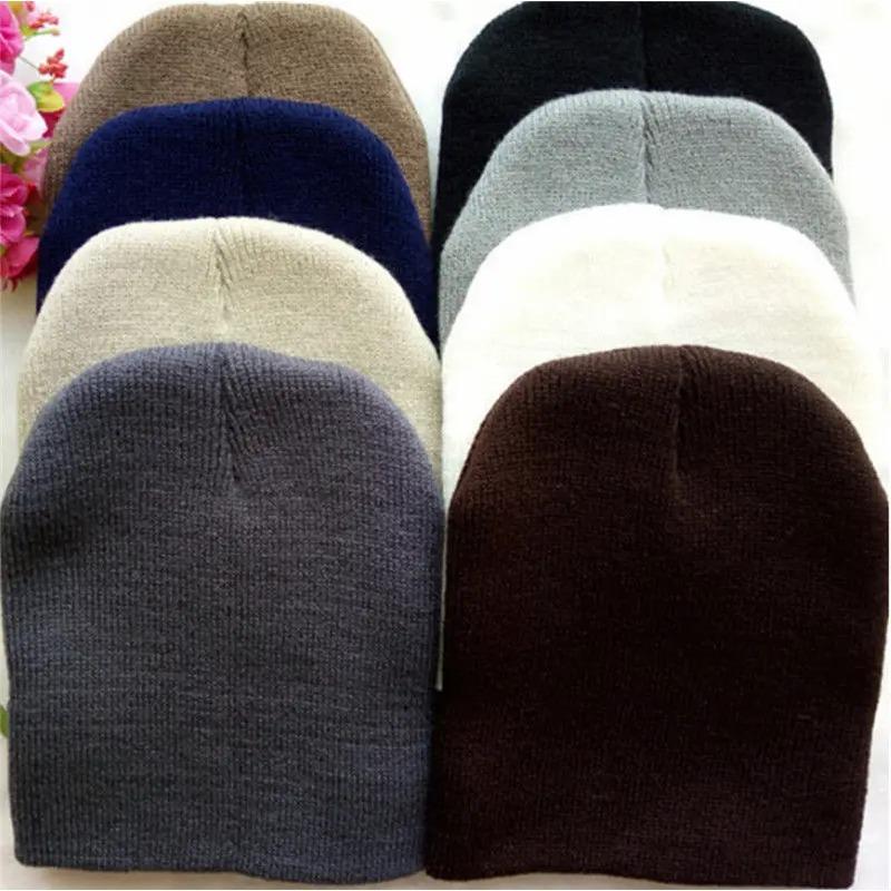 Brandneue Babymützen Mützen Winter warme Mädchen Jungen Kleinkind Kleinkinder Kinder Kinder Niedliche Mütze Kappe Unisex Solide Strickmütze Geschenk