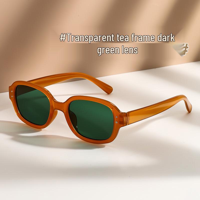 High-End Japanese Oval Sunglasses: Retro European/American Style for Women with Round Faces