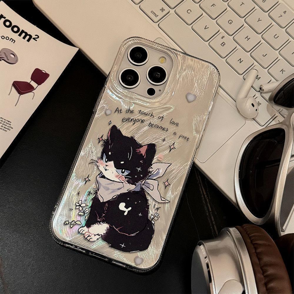 IMD Feather Yarn Naughty Kitten Suitable for iPhone17promax Apple 16 Mobile Phone Case 14/15 Large Hole 17