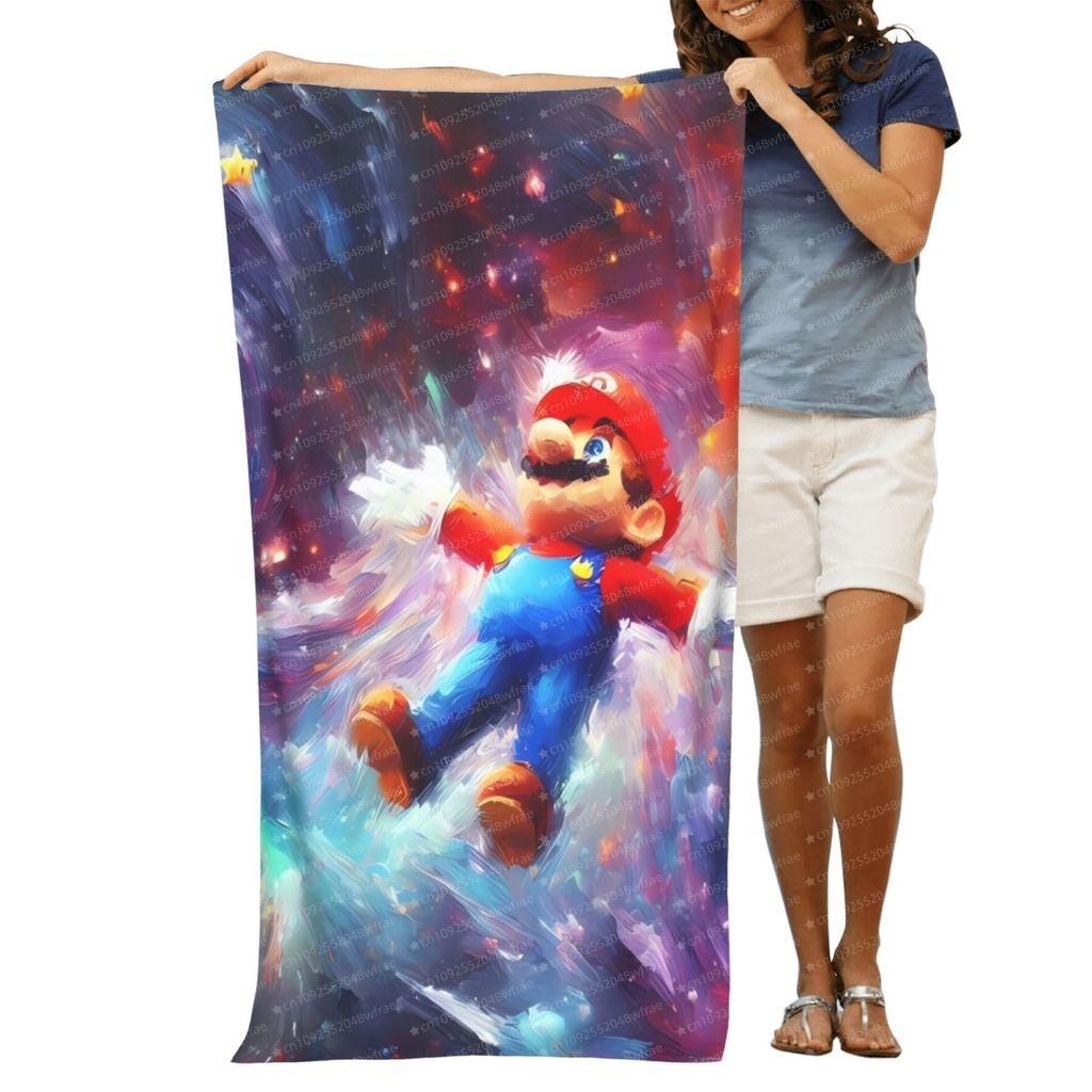 Super Mario Printed Pattern Microfiber Printed Beach Towel Yoga Beach Swimming Running Absorbent Beach Towel 50x100cm