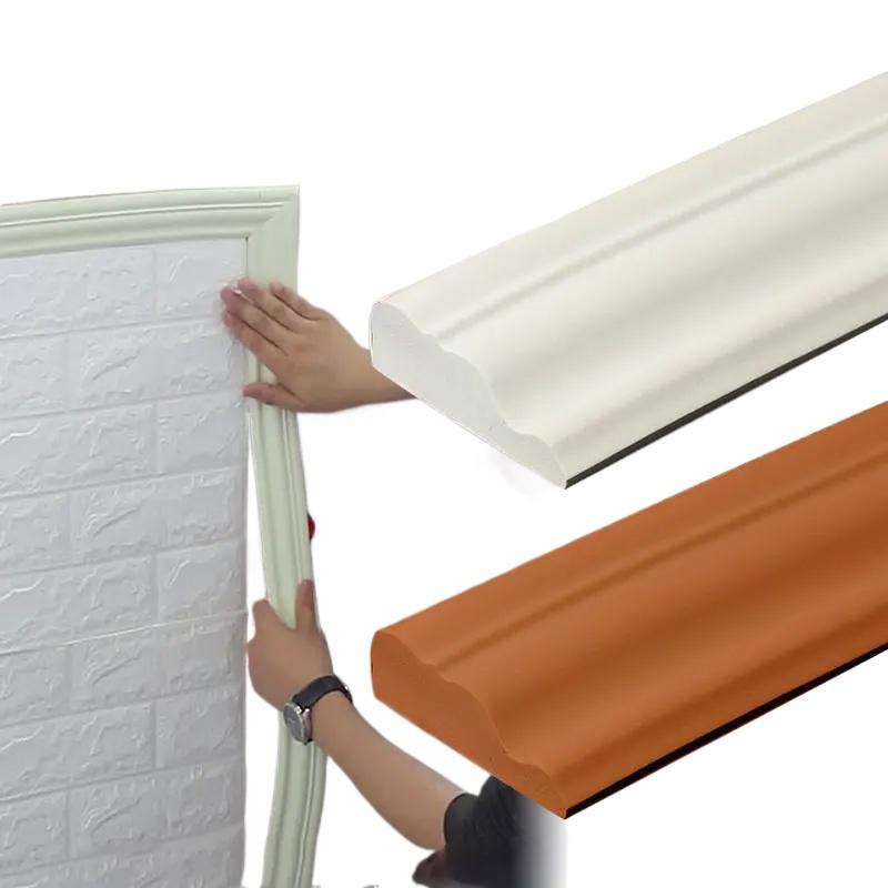 2M/Roll Ceiling Anti-collision Wall Sticker Thicken Border Line Soft Bar Wall Decor TV Background DIY Self-adhesive