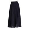 Solid Color High-Waisted Mesh Midi Skirt with Elastic Waist and Lurex Drape
