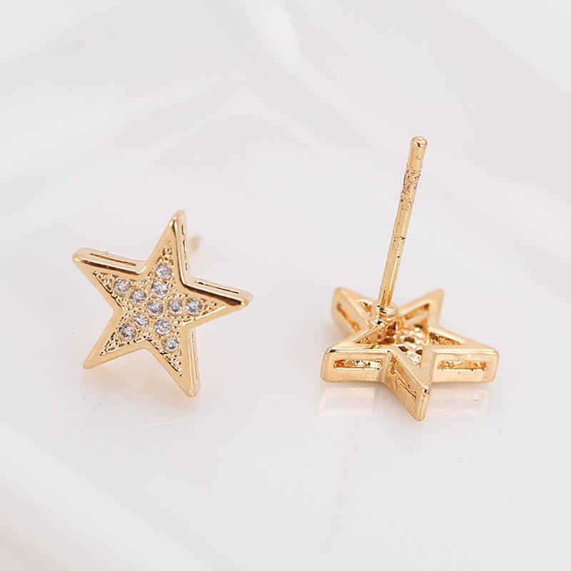 DE155  Delicacy Elegant 4A Zircon Five-Star Ear Stud GIRL'S Gift Party Banquet WOMEN'S Jewelry Earrings 2021
