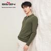 SEVEN Men's Wool-Blend Herringbone Jacquard Polo Sweater