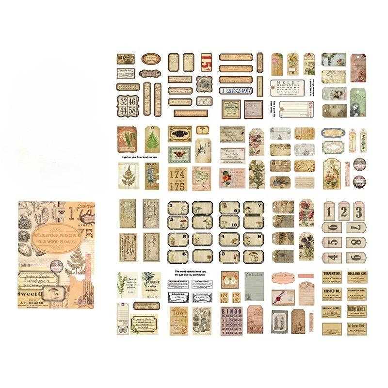 20 Pieces of PET Material Retro Scrapbook Stickers Book Creative DIY Collage Materials Journal Essential Supplies