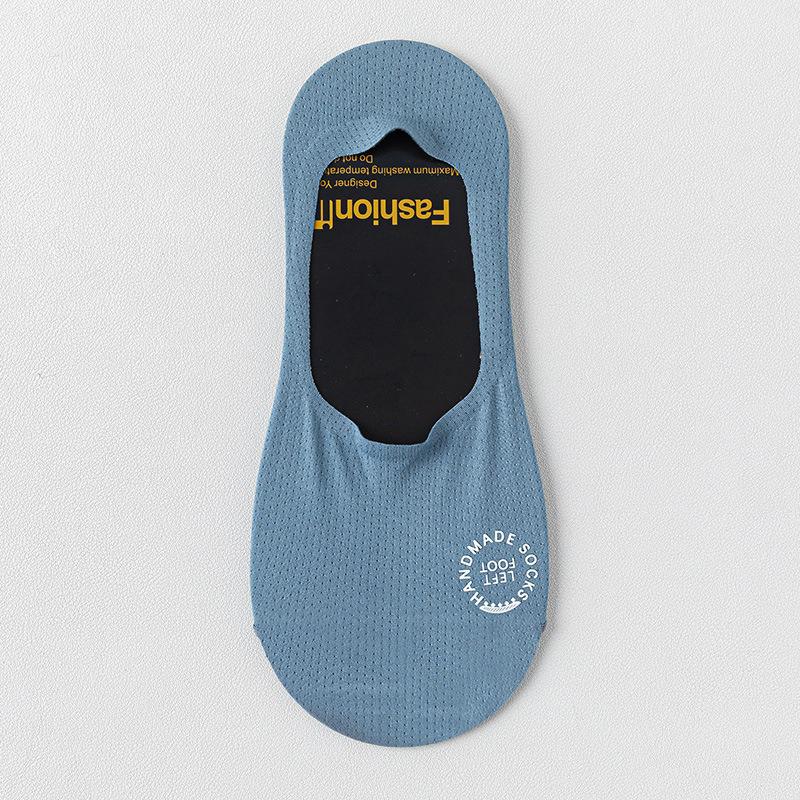 Men's Invisible Low Cut Cotton Socks Casual Breathable Silicone Non-slip Comfortable Bottom Mesh Socks