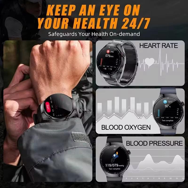 2026 Nuovo Preciso Lipidi Sanguigni Schermo AMOLED da 1,43" Smartwatch per la Salute ECG Acido Urico Pressione Sanguigna Chiamata Bluetooth Smartwatch Compatibile Android/iOS