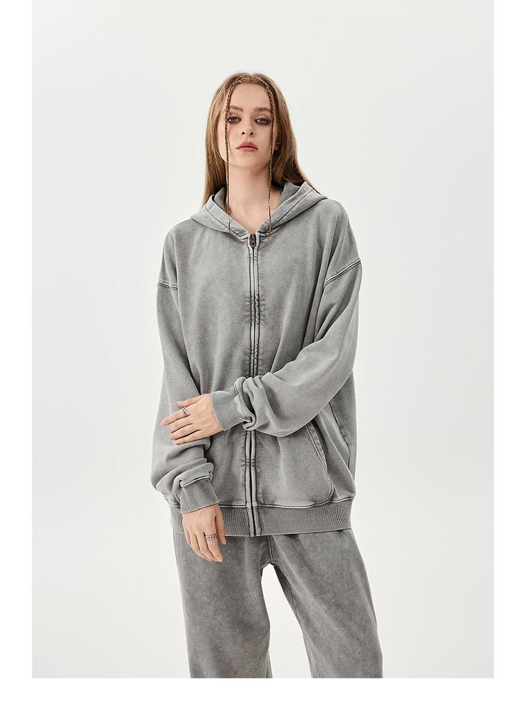 TILANI Unisex Water Batik Heavy Terry Zip Hoodie - Casual Sweatshirt Jacket