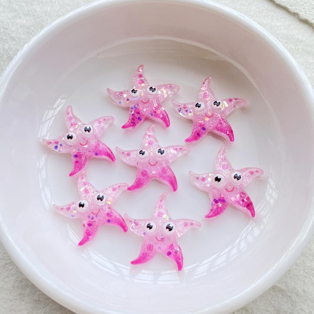 20Pcs Cute Resin Cartoon Shell, Starfish, small fish, seahorse, for Scrapbooking, Wedding Decor & DIY Jewelry Making Accessories