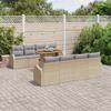 Garden Sofa Set with Cushions 7 Pcs Beige and Light Grey