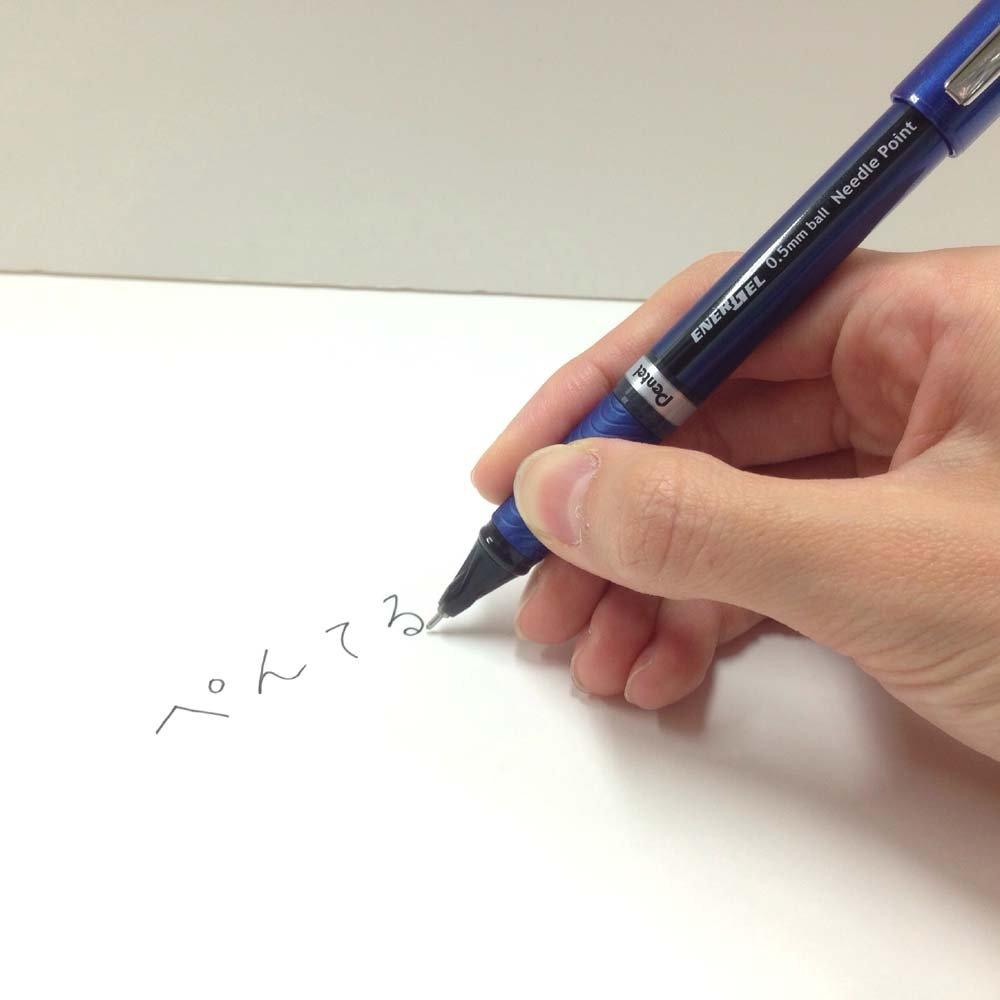 Pentel Gel Ink EnerGel Euro Ballpoint Blue 5 Pens Pen, 0.5mm, Barrel, XBLN25-A, Black,